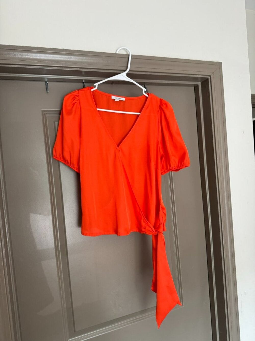 Orange Wrap Blouse | Size Medium